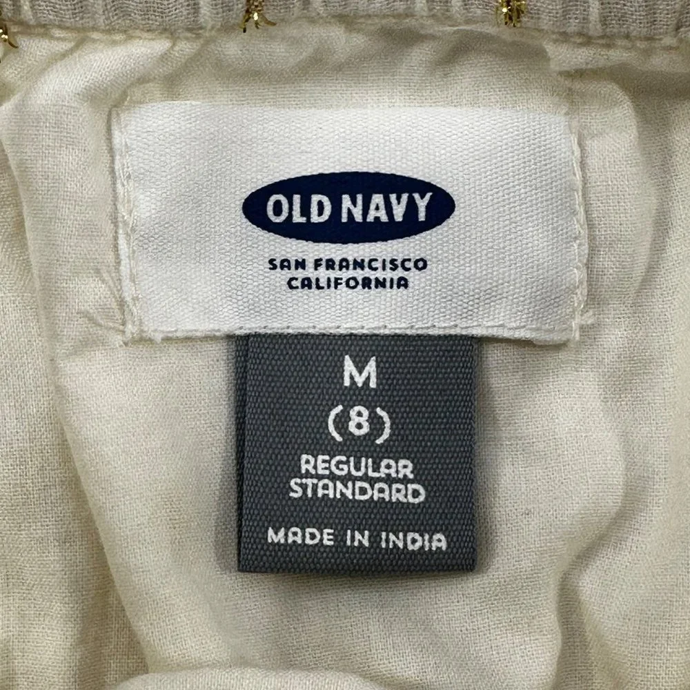 Old Navy Girls Size Medium 8 Dress Hi Low Cross Straps Back Lined Beige Preowned